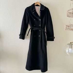 Rebecca Taylor Double Breasted Cashmere Wool Blended Trench Coat